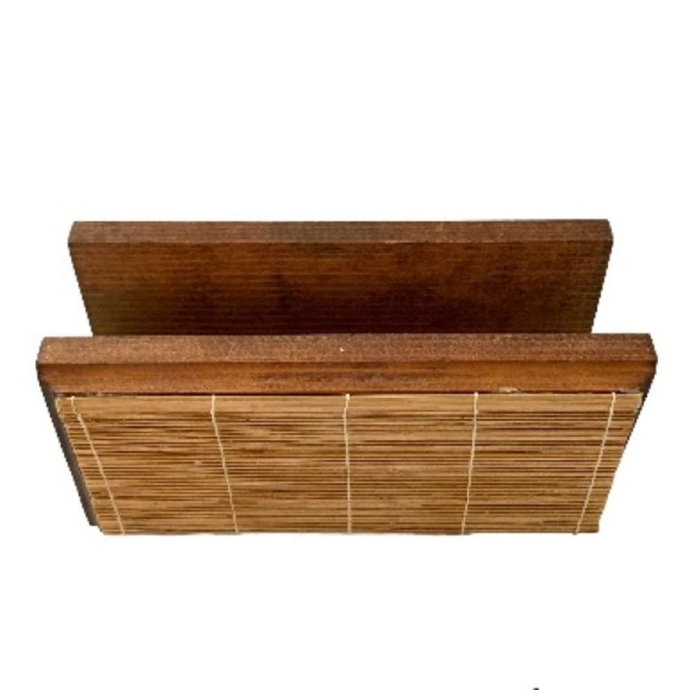 Napkin Letter Mail Holder Boho Beachy Wooden Storage 7.5" W x 3.75" T x 3.5" D